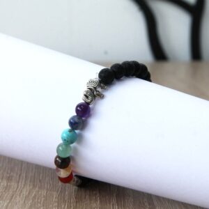 PULSERA 7 CHAKRAS Y PRIEDRA VOLCÁNICA