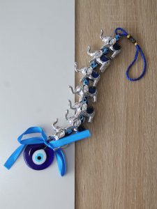 COLGANTE 7 ELEFANTES Y OJO TURCO